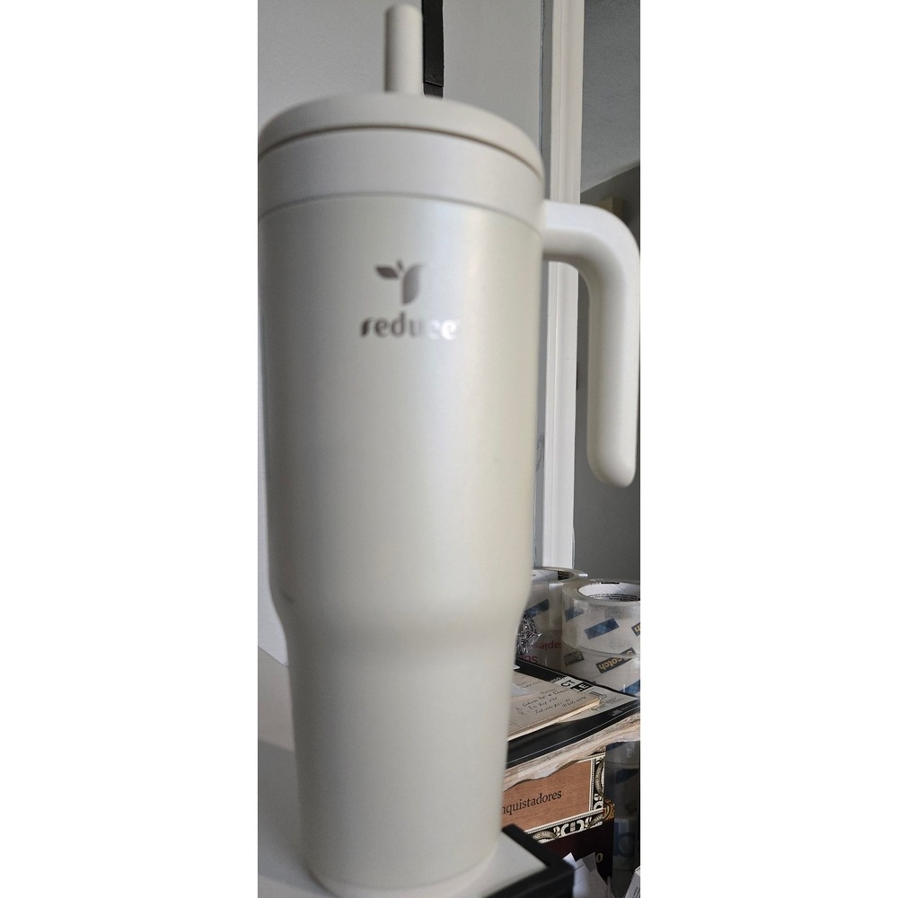 Reduce Chiller 40oz Insulated Stainless Steel Travel Mug Tumbler MF Opal White